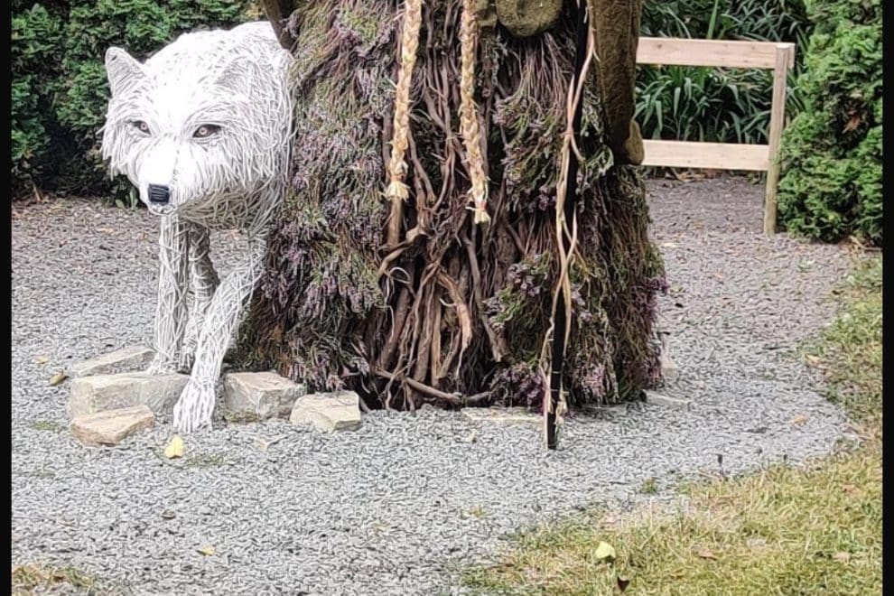 St Brigid & the Wolf Sculpture Lullymore Heritage Park